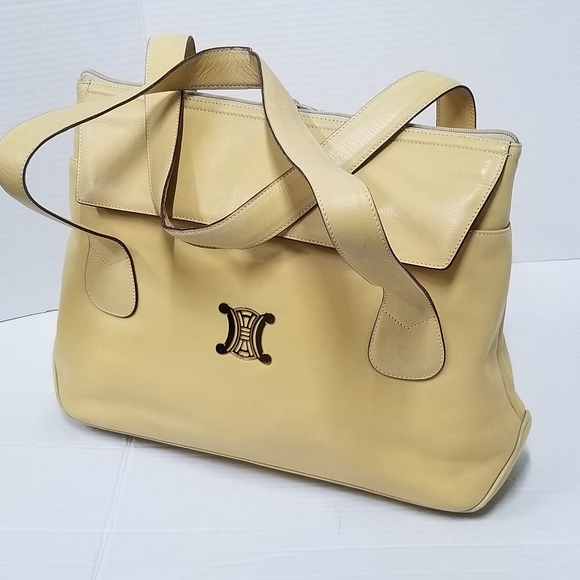 Gorgeous Rare Vintage CÉLINE Triomphe Large Leather Tote handbag - Picture 11 of 16